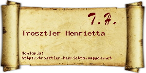 Trosztler Henrietta névjegykártya